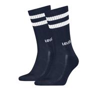 Socken LEVI'S "LEVIS UNI REG CUT SPORT STRIPE 2P", Damen, Gr. 43-46, blau (navy), Obermaterial: 76% Baumwolle, 20% Polyester, 3% Elasthan, 1% Polyamid, Socken Socken (54715164-43) navy