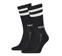 Socken LEVI'S "LEVIS UNI REG CUT SPORT STRIPE 2P", Damen, Gr. 43-46, schwarz-weiß (schwarz), Obermaterial: 76% Baumwolle, 20% Polyester, 3% Elasthan, 1% Polyamid, Socken Socken (10971141-43) schwarz