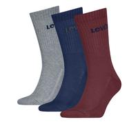 Socken LEVI'S "LEVIS UNI REGULAR CUT ORANGE TAB 3P", Damen, Gr. 39-42, blau, grau, rot, Obermaterial: 73% Baumwolle, 25% Polyester, 2% Elasthan, Socken Socken (58218635-39) blau, grau, rot
