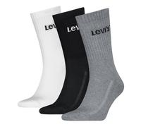 Socken LEVI'S "LEVIS UNI REGULAR CUT ORANGE TAB 3P", Damen, Gr. 39-42, grau, schwarz, weiß, Obermaterial: 73% Baumwolle, 25% Polyester, 2% Elasthan, Socken Socken (33808303-39) grau, schwarz, weiß