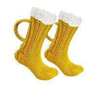 Socken Mit Bierkrug, Bierkrug Socken Mit Henkel, Stricken Bier Becher Socken, Stricksocken Winter Dicke Warme Socken, Lustige Stricksocken Für Herren Damen, Geschenk Für Bierliebhaber
