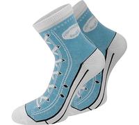 Socken mit Schuh-Design im praktischen 4er Pack Hellblau 35/38