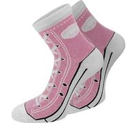 Socken mit Schuh-Design im praktischen 4er Pack Rosa 35/38