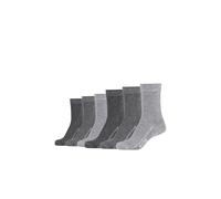 Socken MUSTANG "6er Pack", Damen, Gr. 39-42, grau (fog mix), 73% Baumwolle, 23% Polyester, 2% Polyamid, 2% Elasthan, Socken Socken (96997417-39) fog mix