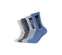 Socken MUSTANG "casual", Herren, Gr. 35-38, denim mix, Baumwollmischung, normal, Socken Socken, weicher Komfortbund, atmungsaktiv (87644416-35) denim mix