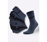 Socken MUSTANG, Herren, Gr. 1/39, blau (blau, sortiert), 73% Baumwolle, 23% Polyester, 2% Elasthan, 2% Polyamid, 55% Baumwolle, 41% Polyester, 2% Elasthan, 2% Polyamid, Socken Socken (14492809-1) blau