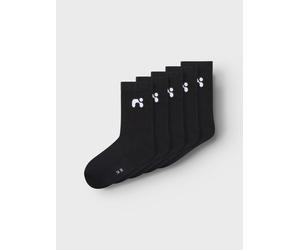 Socken NAME IT "NKNLARIS 5P SOCK NOOS", Herren, Gr. 37 (39), schwarz, Baumwollmischung, unifarben, normal, Socken Socken (27343101-37)