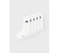 Socken NAME IT "NKNLARIS 5P SOCK NOOS", Herren, Gr. 40 (42), weiß (hellweiß), Baumwollmischung, unifarben, normal, Socken Socken (10393310-40)
