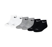 Socken NIKE SPORTSWEAR "NHB DF PERF BASIC QUARTER", Mädchen, Gr. 27-34,5, dk grau heath, Obermaterial: 66% Baumwolle, 30% Polyester, 3% Elasthan, 1% Nylon, Socken Socken, für Children, im 6er-Pack (94