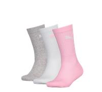 Socken PUMA "PUMA KIDS CREW SOCK 3P", Damen, Gr. 35-38, rosa (rose water), Baumwollmischung, Elasthan, Polyamid, elastisch, Socken Socken, Junior mit klassischer Rippe (21197607-35) rose water