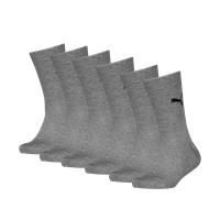 Socken PUMA "PUMA KIDS EASY RIDER 6P ECOM", Damen, Gr. 31-34, grau (mid grau melange), Baumwollmischung, normal, Socken Socken, Sportsocken, Rippenbündchen, Logo (52523010-31) mid grau melange