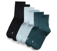Socken PUMA "PUMA Kurze Socken (3er-Pack) Erwachsene", Damen, Gr. 39/42, petrol grün, 64% Baumwolle, 22% Polyester, 11% Polyamid, 3% Elasthan, 1% Metallic Fibre, Socken Socken (28023310-42) petrol grü