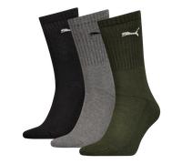 Puma 3P Sport Crew Socks Schwarz/Grün Gr 39/42