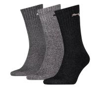 Socken PUMA "PUMA UNISEX CREW SOCK 3P", Herren, Gr. 39-42, schwarz (anthrazit, grau), Baumwollmischung, normal, Socken Socken, mit farblichem Logo (44173233-39) anthrazit, grau