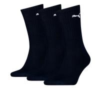Socken PUMA "PUMA UNISEX CREW SOCK 3P", Herren, Gr. 43-46, blau (schwarz navy), Baumwollmischung, normal, Socken Socken, mit farblichem Logo (87364317-43) schwarz navy
