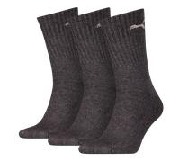 Socken PUMA "PUMA UNISEX CREW SOCK 3P", Herren, Gr. 43-46, grau (anthrazit), Baumwollmischung, normal, Socken Socken, mit farblichem Logo (65057203-43) anthrazit