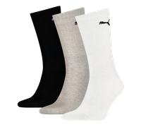 Socken PUMA "PUMA UNISEX CREW SOCK 3P", Herren, Gr. 47-49, weiß (weiß, grau, schwarz), Baumwollmischung, normal, Socken Socken, mit farblichem Logo (59668531-47) weiß, grau, schwarz