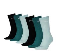 Socken PUMA "PUMA UNISEX CREW SOCK 6P ECOM", Herren, Gr. 47-49, fresh water, emerald, schwarz, Baumwollmischung, Socken Socken, Cat-Logo, Frottee-Sohle, Ripp-Bündchen (41058768-47)