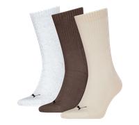 Socken PUMA "PUMA UNISEX CUSHIONED NEXT CREW 3P", Herren, Gr. 39-42, braun (alpine snow, braun), Baumwollmischung, normal, Socken Socken, mit Zonenpolsterung für zusätzlichen Komfort (51830325-39)