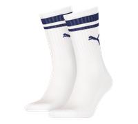 Socken PUMA "PUMA UNISEX HERITAGE CREW SOCK", Gr. 39-42, weiß (weiß, blau), Baumwollmischung, normal, Socken Socken, Komfort-Passform, gepolsterte Sohle (70090343-39) weiß, blau