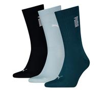Socken PUMA "PUMA UNISEX LOGO CREW SOCK", Damen, Gr. 39-42, fresh water, Obermaterial: 62% Baumwolle, 24% Polyester, 10% Polyamid, 4% Elasthan, Socken Socken (17013939-39) fresh water