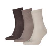 Socken PUMA "PUMA UNISEX LOGO SHORT CREW", Herren, Gr. 39-42, neutral, braun, Obermaterial: 64% Baumwolle, 22% Polyester, 11% Polyamid, 3% Elasthan, Socken Socken (18424147-39) neutral, braun