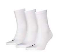 Socken PUMA "PUMA UNISEX LOGO SHORT CREW", Damen, Gr. 43-46, weiß, schwarz, Obermaterial: 64% Baumwolle, 22% Polyester, 11% Polyamid, 3% Elasthan, Socken Socken (44513715-43) weiß, schwarz