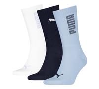 Socken PUMA "PUMA UNISEX RIB LOGO CREW SOCK", Damen, Gr. 39-42, blau, navy, weiß, Baumwollmischung, normal, Socken Socken (44234834-39) blau, navy, weiß