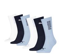 Socken PUMA "UNISEX RIB LOGO CREW SOCK", Herren, Gr. 35-38, blau, Baumwollmischung, elastisch, Socken Socken, mit Logo- und Logoschriftzug (61843442-35) blau