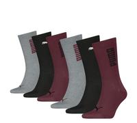 Socken PUMA "UNISEX RIB LOGO CREW SOCK", Herren, Gr. 39-42, burgundy, Baumwollmischung, elastisch, Socken Socken, mit Logo- und Logoschriftzug (47275363-39) burgundy