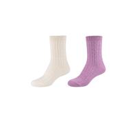 Socken S.OLIVER "Socken 2er Pack", Damen, Gr. 35/38, lila (lavender), 98% Polyester 2% Elasthan, Zopfmuster, Socken (20563039-35) lavender