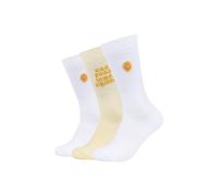 Socken S.OLIVER "3er Pack", Damen, Gr. 35-38, transparent gelb, 66% Baumwolle, 28% Polyester, 5% Elastodien, 1% Elasthan, gemustert, Socken Socken, 3er Pack Baumwolle für angenehmen Tragekomfort und g