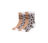 Socken S.OLIVER "4er Pack", Damen, Gr. 35-38, light beige, 78% Baumwolle, 20% Polyamid, 2% Elasthan, Animal-Print, Socken Socken (50023967-35) light beige