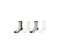 Socken S.OLIVER "4er Pack", Damen, Gr. 35-38, schwarz, 56% Polyamid, 35% Baumwolle, 8% Polyester, 1% Elasthan, gemustert, Socken Socken, 4er Pack Weiche Zehennähte ohne Druckstellen, Verstärkte Ferse
