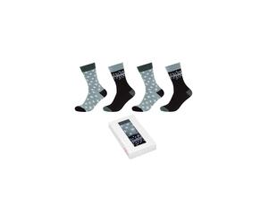 Socken S.OLIVER "4er Pack", Herren, Gr. 41-46, schwarz, 75% Baumwolle, 23% Polyamid, 2% Elasthan, gemustert, Socken Socken (44575134-41) schwarz