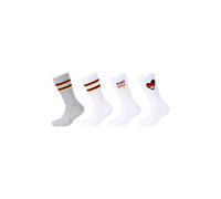 Socken S.OLIVER "4er Pack", Mädchen, Gr. 31-34, weiß mix, 1000, 66% Baumwolle, 28% Polyester, 5% Elastodien, 1% Elasthan, gemustert, Socken Socken (20348861-31) weiß mix, 1000
