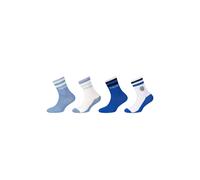 Socken S.OLIVER "4er Pack", Mädchen, Gr. 35-38, soft chambray, 78% Baumwolle, 20% Polyamid, 2% Elasthan, gemustert, Socken Socken, 4er Pack Baumwollmix mit recycelter Baumwolle (57738622-35) soft cham