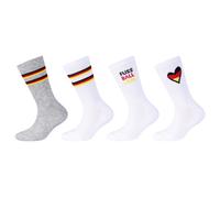Socken S.OLIVER "CHILDREN CREW SOCKS", Herren, Gr. 27-30, weiß mix, 1000, Obermaterial: 49% Baumwolle, 47% Polyester, 4% Elasthan, Socken Socken, Fussball WM 2026 (65947863-27) weiß mix, 1000