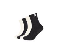 Socken S.OLIVER, Damen, Gr. 43-46, Sockengröße, schwarz-weiß (schwarz mix), Obermaterial: 98% Polyester, 2% Elasthan, Socken Socken, wärmende, kuschelige Qualität, mit weichen Zehennähten (98183031-43