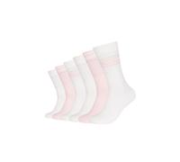 Socken S.OLIVER "essentials 6er Pack", Damen, Gr. 35-38, strawberry cream, 47% Baumwolle, 20% Baumwolle, 29% Polyester, 3% Elasthan, 1% Polyamid, gestreift, Socken Socken, 6er Pack, mit RCS-zertifizie