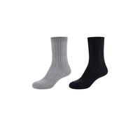 Socken S.OLIVER "2er Pack", Damen, Gr. 35-38, schwarz (schwarz mix), 98% Polyester, 2% Elasthan, Zopfmuster, Socken Socken (96260051-35) schwarz mix