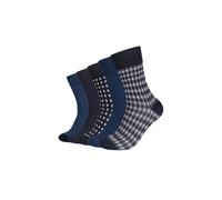 Socken S.OLIVER "Socken 5er Pack", Damen, Gr. 39-42, blau, 57% Baumwolle, 39% Polyester, 3% Polyamid, 1% Elasthan, kariert, Socken Socken (26704512-39) blau