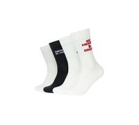 Socken S.OLIVER "Tennissocken 4er Pack", Damen, Gr. 39-42, blanc, 66% Baumwolle, 28% Polyester, 5% Elastodien, 1% Elasthan, gemustert, Socken Socken, 4er Pack Hergestellt aus OCS-zertifizierter Organi