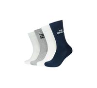 Socken S.OLIVER "Tennissocken 4er Pack", Damen, Gr. 43/46, blau nights, 66% Baumwolle, 28% Polyester, 5% Elastodien, 1% Elasthan, gemustert, Socken Socken, 4er Pack Hergestellt aus OCS-zertifizierter 