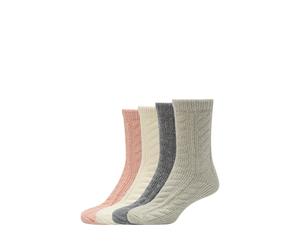 Socken S.OLIVER "warm & cozy", Damen, Gr. 35-38, bunt (ghost gray lurex), Materialmix, Socken Socken, mit elastischem Bund (44434133-35) ghost gray lurex