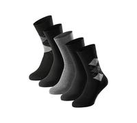 Schiesser Herren Socken Bluebird – 5er Pack, Baumwoll-Mix, uni/gemustert Schwarz/Raute 39-42