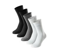 Schiesser Herren Socken Bluebird – 5er Pack Baumwoll-Mix uni/gemustert Schwarz/Grau/Weiß 43-46