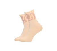 Socken TAMARIS "2er Pack", Damen, Gr. 35-38, sand, 60% Baumwolle, 37% Polyamid, 2% Elasthan, 1% metallisierte Fasern, mehrfarbig, Socken Socken, 2er Pack, transparente Socken mit modischem Zebra-Muste