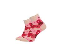 Socken TAMARIS "2er Pack", Damen, Gr. 39-42, bunt (sand), 62% Polyamid, 35% Baumwolle, 2% Elasthan, 1% metallisierte Fasern, geblümt, Socken Socken, 2er Pack, Transparente Socken mit modischem Muster
