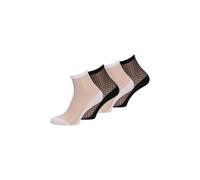 Socken TAMARIS "4er Pack", Damen, Gr. 39-42, weiß, schwarz, 100% Polyamid, Socken Socken, 4er Pack, transparente Socken mit modischem Muster (84264311-39) weiß, schwarz
